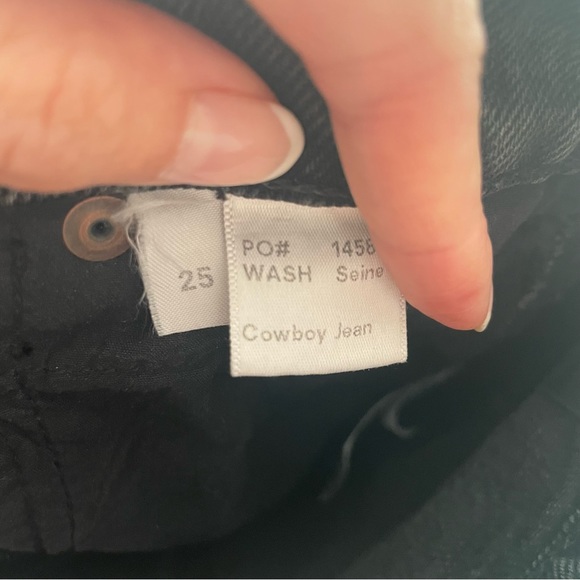 Reformation Straight Leg Black Washed Cowboy Jeans - Picture 5 of 5